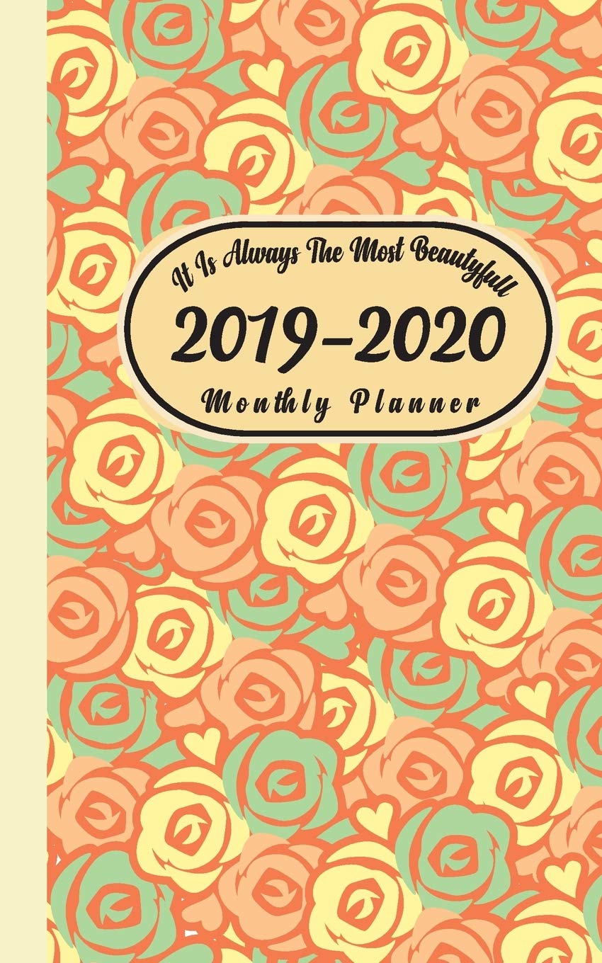 capítulo por capítulo baixar F4 Monthly Planner Yellow Red Flowers Cover: Two Year - Monthly Calendar Planner 5 x 8'' - 24 Months For Academic Agenda Schedule Organizer