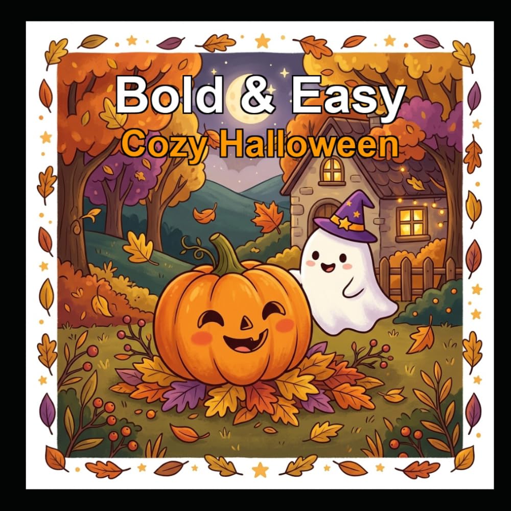 Bold & Easy Cozy Halloween: A Relaxing Halloween Coloring Book (Bold and Easy Adult Coloring Books) baixar livro de graça