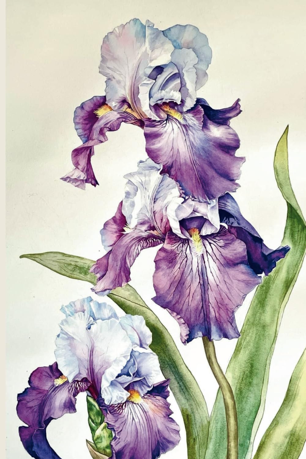 ler totalmente Watercolor Iris Notebook - 124 Dot-Lined Pages, White Paper, 6x9 Inches, Matte Cover (German Edition)