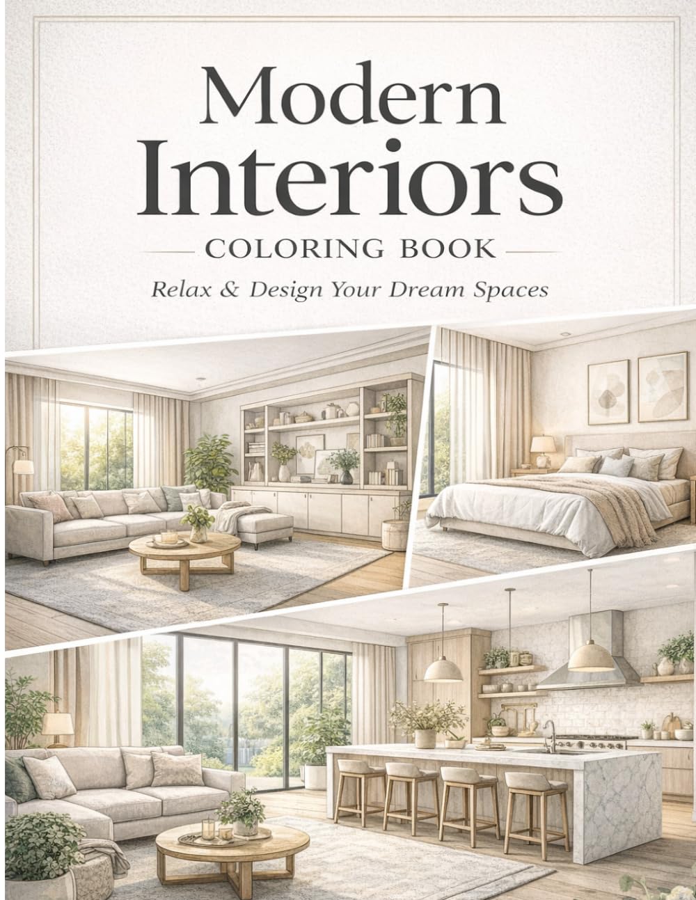 Modern Interiors Coloring Book: Relax & Design Your Dream Spaces – A Stylish Coloring Book for Adults baixar o livro de graça