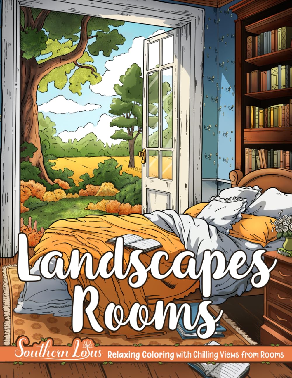 capítulo por capítulo baixar Landscapes Rooms: Coloring Book of Chilling Views and Peaceful Scenes for Adults and Teens, Room Spaces with Serene Nature for Relaxing Coloring, Provide Mindfulness and Stress Relief