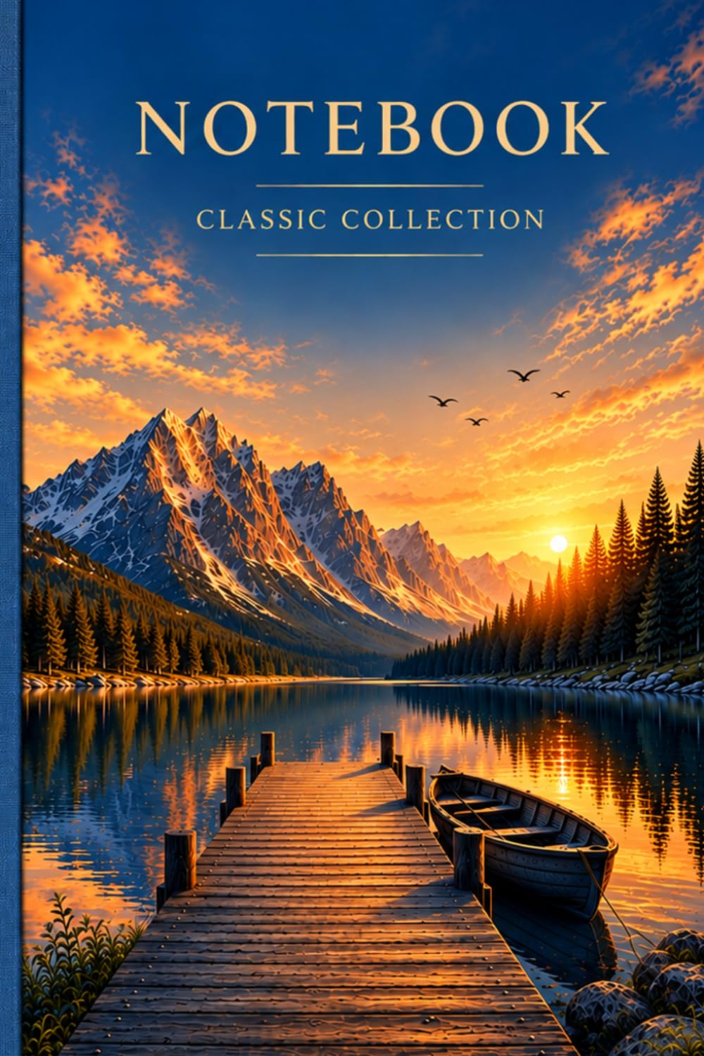 ler totalmente Notebook Classic Collection: Classic Navy Mountain Lake: Premium Ruled Notebook for Journaling, Meetings, Notes, and Everyday Writing