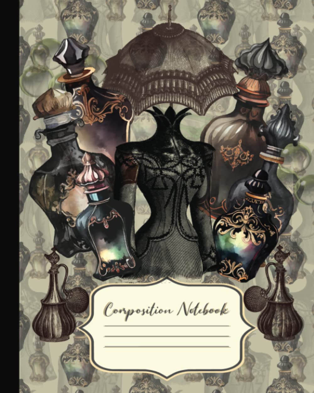 Vintage Victorian Perfume Bottles Composition Notebook: Beautiful Aesthetic Gothic Design: 8x10 Wide Ruled Lined Journal baixar o livro de graça
