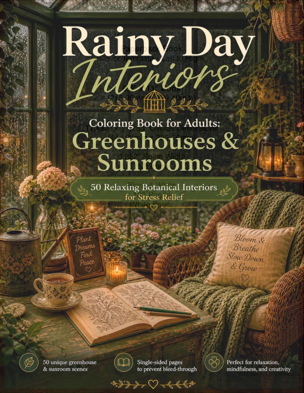 Rainy Day Interiors Coloring Book for Adults: Greenhouses & Sunrooms: 50 Relaxing Botanical Interiors for Stress Relief baixar o livro de graça