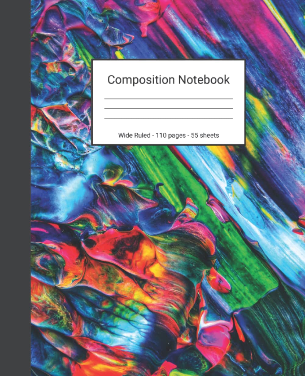 ler totalmente Composition Notebook: Wide Ruled Paper Notebook Journal - Blue Green And Red Abstract Painting - Blank Wide Lined Workbook