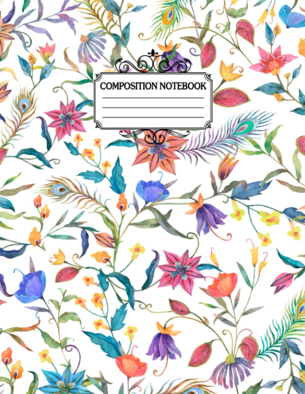 Composition Notebook: Background floral pattern notebook | Blank large writing journal for homework, notes, doodles and adults | College ruled... | Back to school for boys girls children. baixar livro de graça
