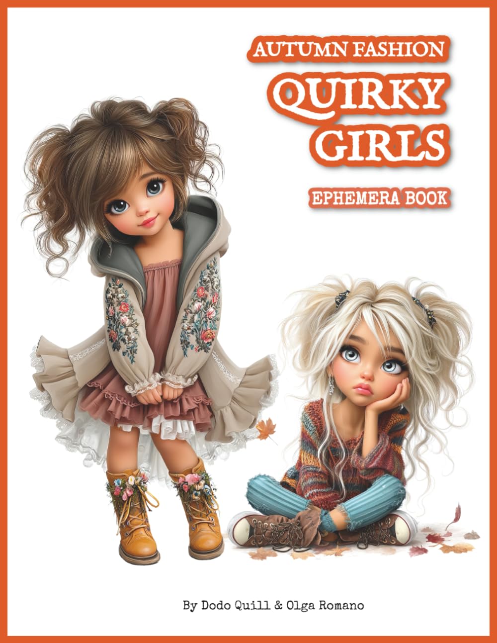 ler totalmente Autumn Fashion Quirky Girls Ephemera Book: 200 Images of Cute Girls | Fall Themed Pages to Cut Out & Glue for Junk Journaling, Scrapbooking, Collage Making