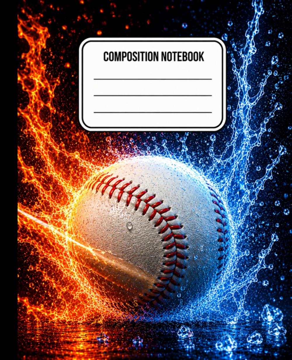 Composition Notebook: Baseball Notebook for Boys, Kids & Teens| wide Lined Paper, 110 Pages, Fire and Water Baseball Design, Sports Journal, School Supplies, Student Gift baixar o livro de graça