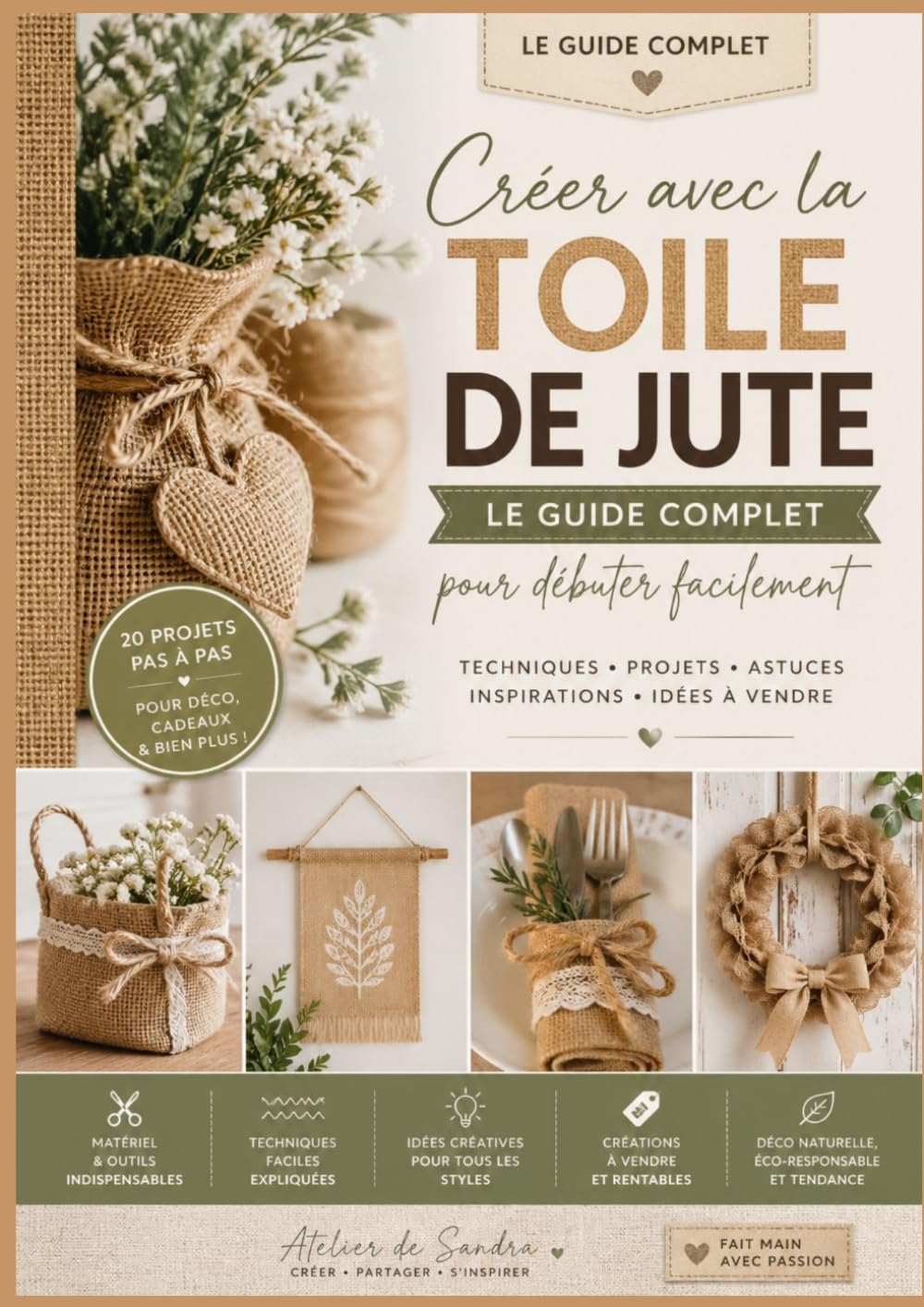 Créer avec la toile de jute: le guide complet pour débuter facilement + 20 projets pas à pas (Atelier de Sandra – Guides Créatifs) (French Edition) baixar o livro de graça