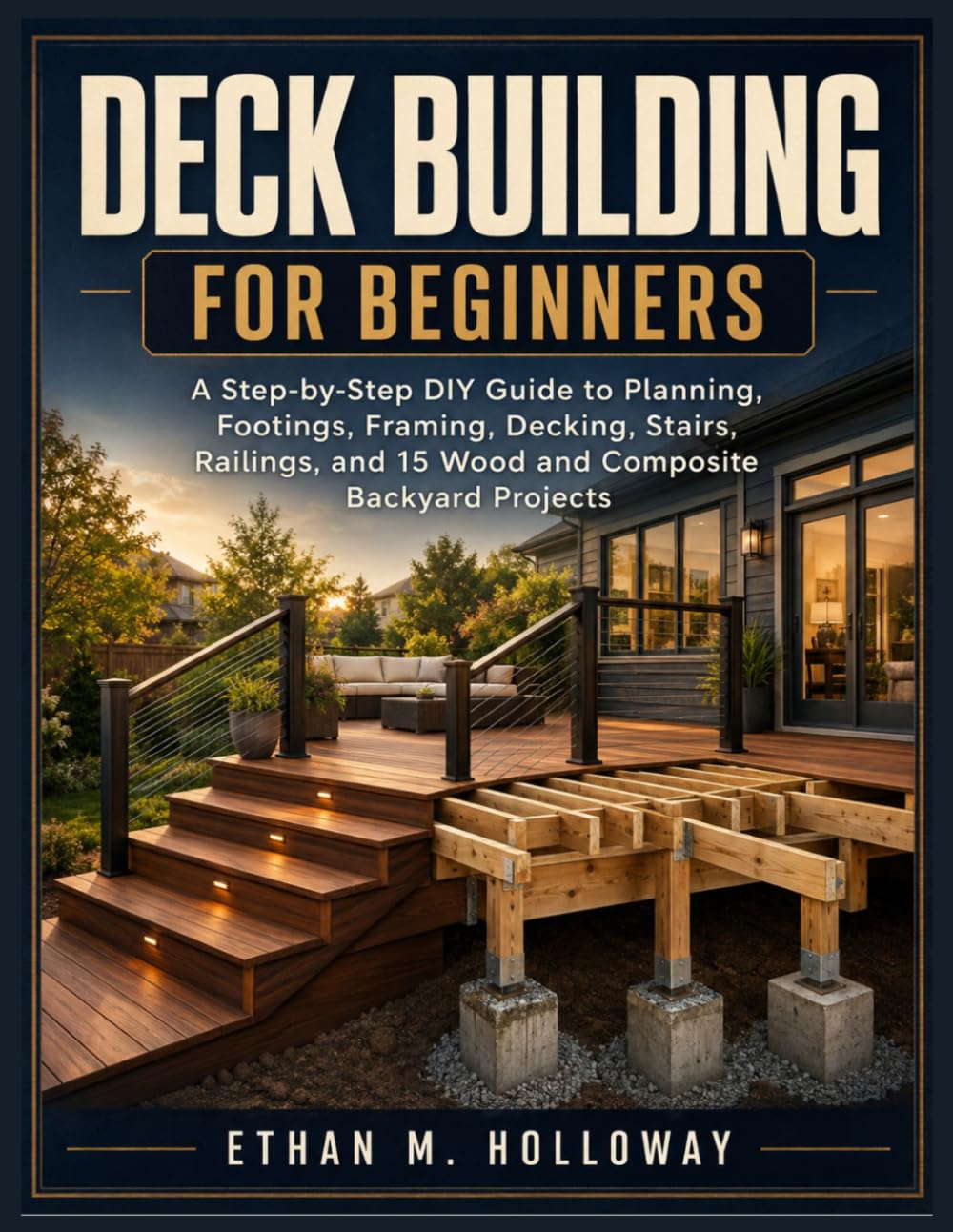 capítulo por capítulo baixar DECK BUILDING FOR BEGINNERS: A Step-by-Step DIY Guide to Planning, Footings, Framing, Decking, Stairs, Railings, and 15 Wood and Composite Backyard Projects