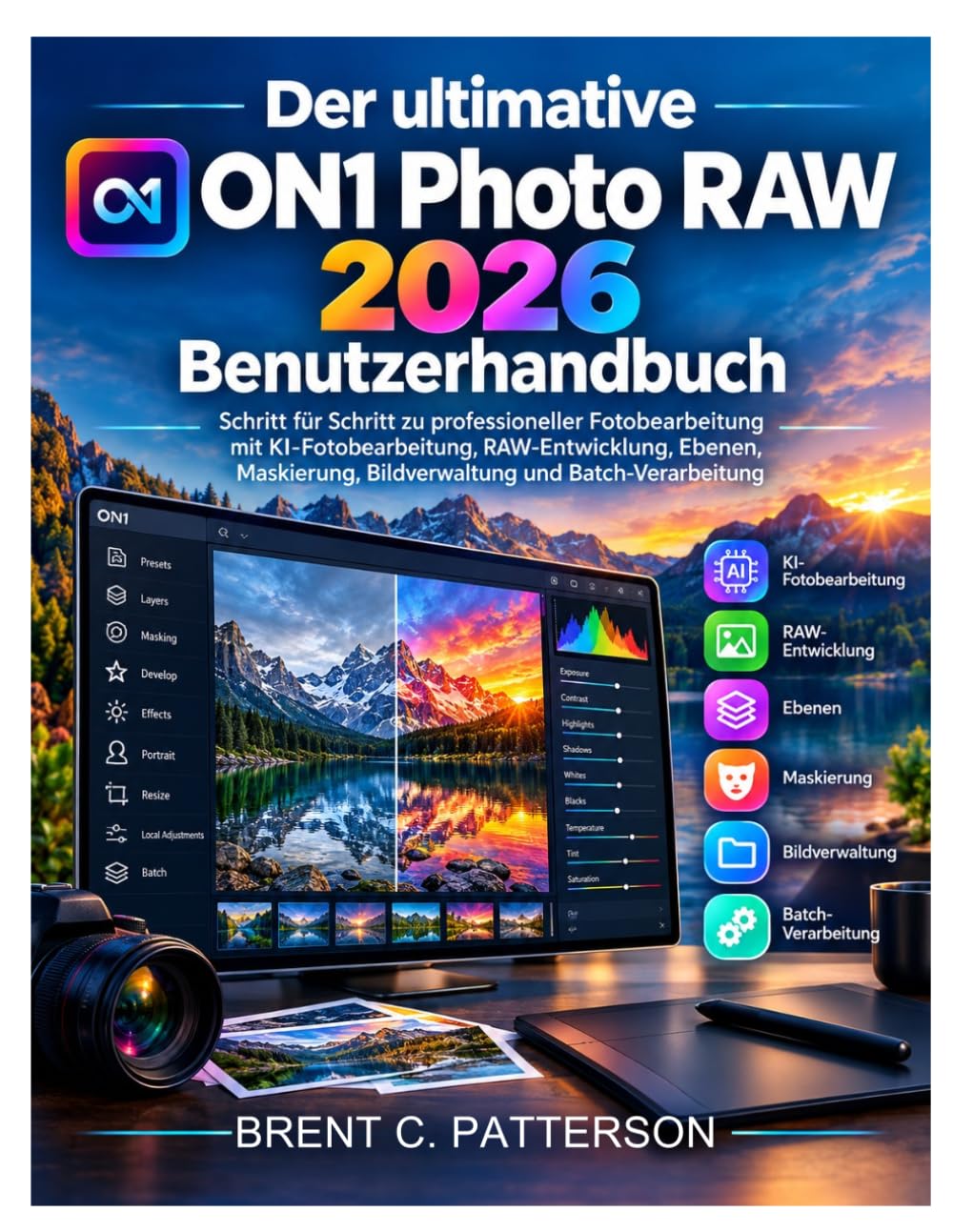 ler totalmente Der ultimative ON1 Photo RAW 2026 Benutzerhandbuch: Schritt für Schritt zu professioneller Fotobearbeitung mit KI-Fotobearbeitung, RAW-Entwicklung,... Bildverwaltung und Batch-Verarbeitung