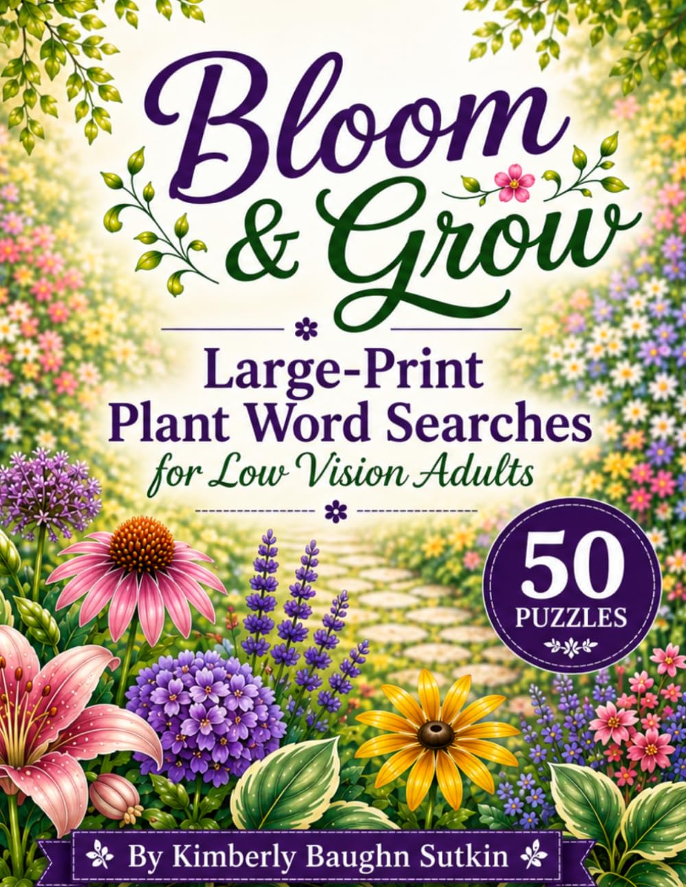 Bloom & Grow: Large Print Word Searches for Low Vision Adults baixar o livro de graça