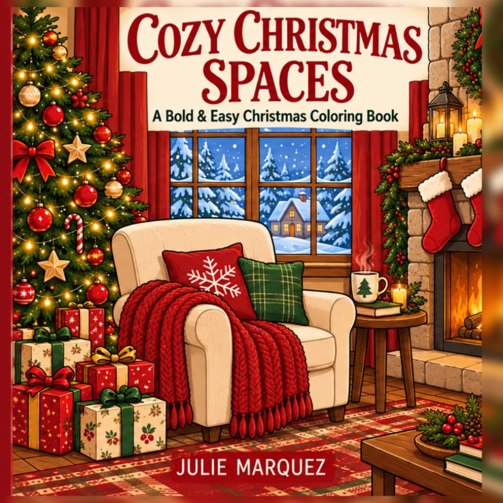 Cozy Christmas Spaces: A Bold & Easy Christmas Coloring Book for Adults (The Cozy Spaces Series) baixar o livro de graça