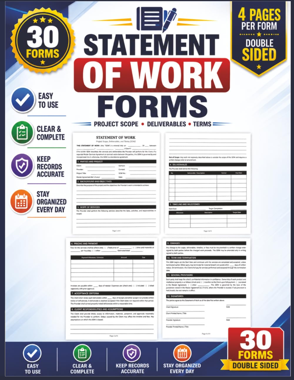 Statement of Work Forms: Project Scope Doc with Client Details, Service Specification and Others. baixar livro de graça