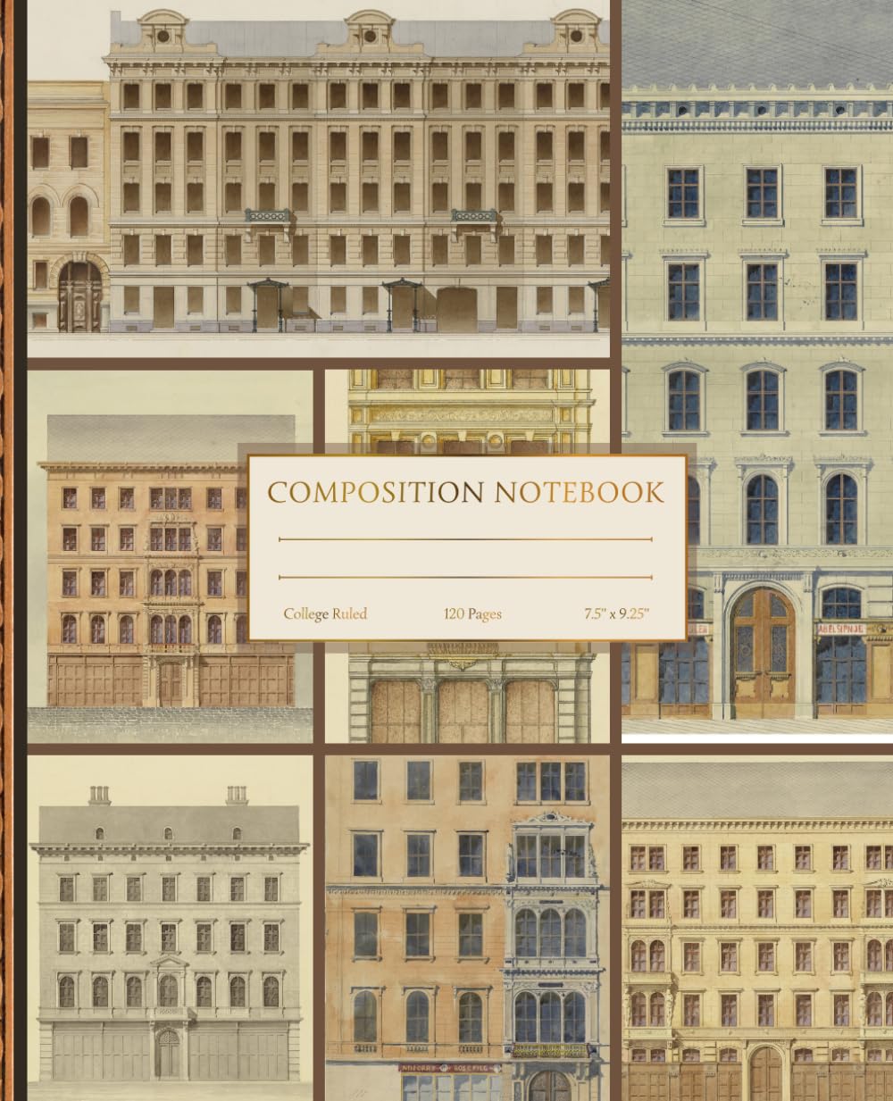 capítulo por capítulo baixar Composition Notebook College Ruled: 120 Pages, 7.5 x 9.25 Inches | Vintage Architecture Blueprint Cover | Classic European Building Collage Lined... Students, Teachers, Architects, and Engineers