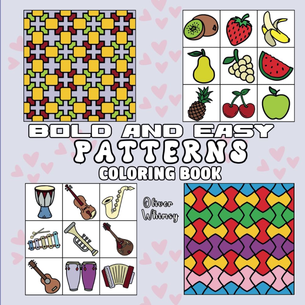 ler totalmente Bold and Easy Patterns Coloring Book: 50 Simple Designs for Relaxation, Easy and Big Drawings of Cute Patterns, Cozy Items, and More ( Easy Coloring Book No Bleed ) (Bold and Easy Coloring Books)