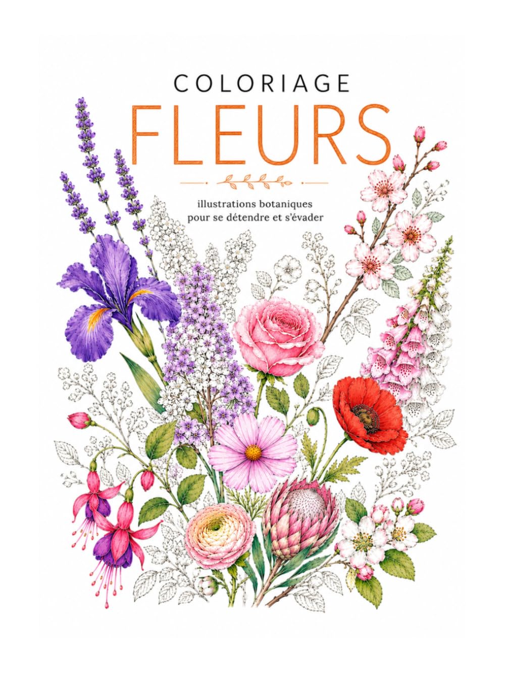 COLORIAGE FLEURS: illustrations botaniques pour se détendre et s'évader (French Edition) baixar livro de graça