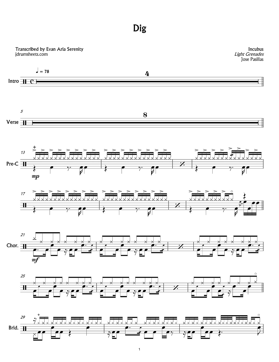 ler totalmente Incubus - Dig: Drum Sheet Music (English Edition)