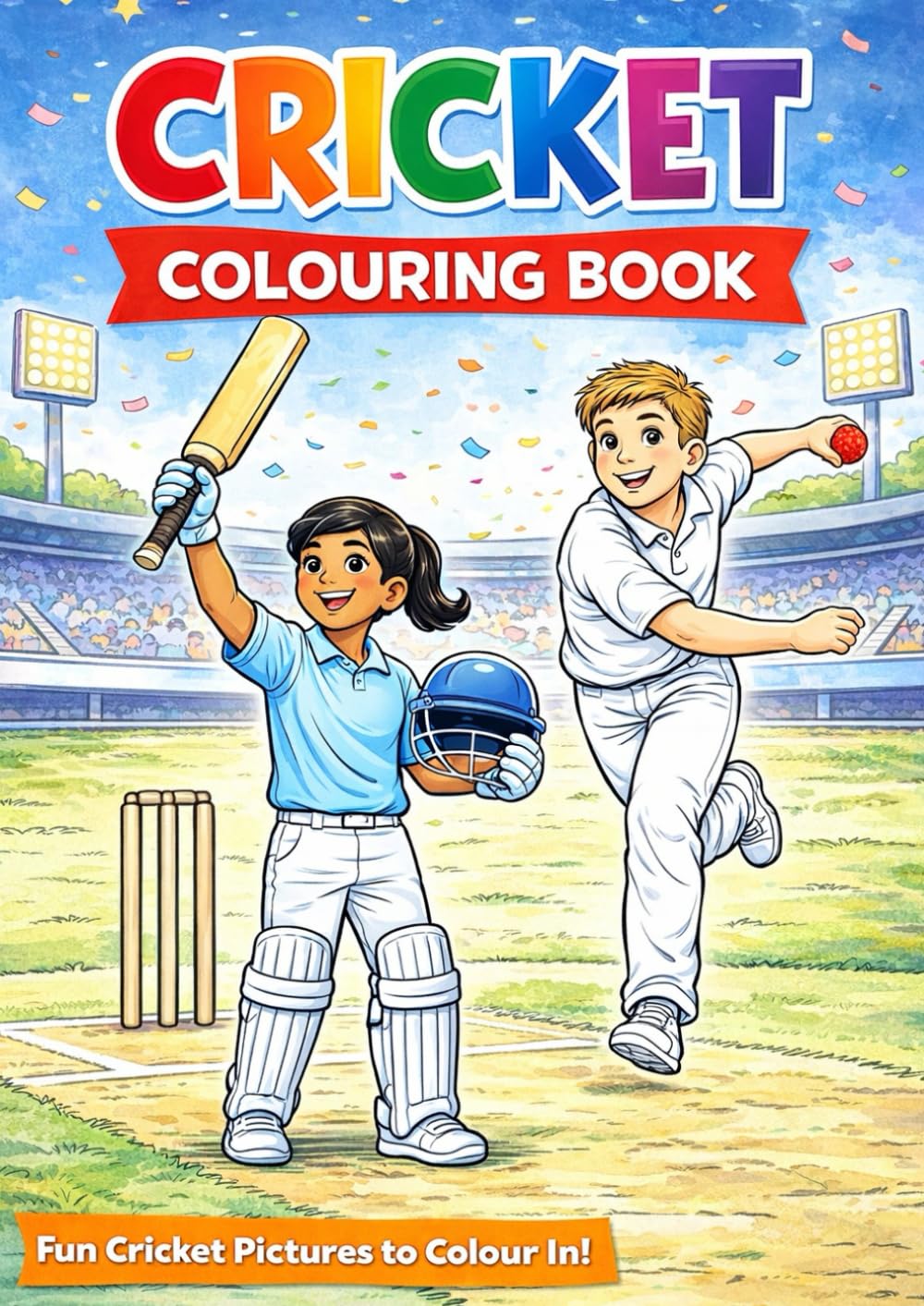 Cricket Colouring Book for Kids: Fun & Easy Cricket Scenes to Colour | Ages 3–10 | Boys & Girls Who Love Cricket baixar livro de graça