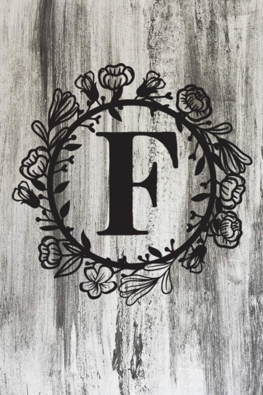 capítulo por capítulo baixar F: Letter F Monogram Black & Grey Rustic Floral Notebook & Journal