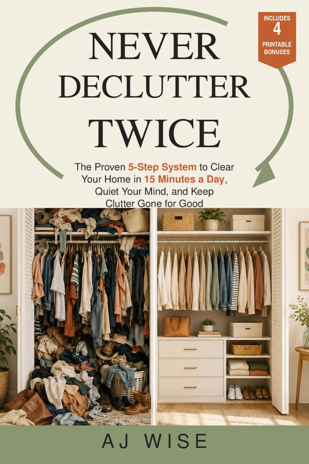 Never Declutter Twice: The Proven 5-Step System to Clear Your Home in 15 Minutes a Day, Quiet Your Mind, and Keep Clutter Gone for Good baixar livro de graça