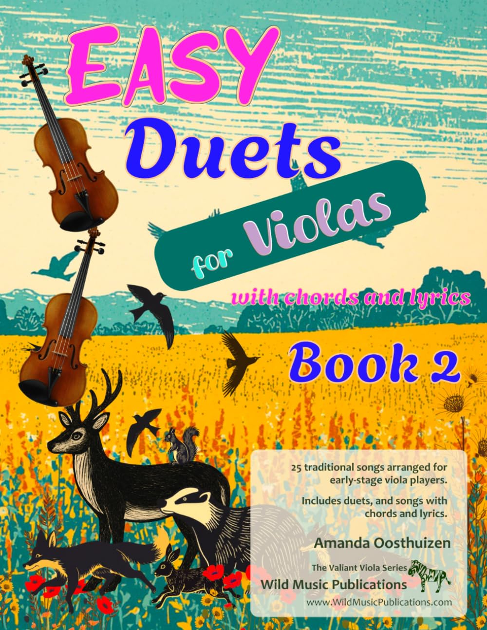 Easy Duets for Violas Book 2: 25 well-known songs arranged for early-stage viola players with chords and lyrics (Viola Duets for Beginners and Improvers) baixar o livro de graça