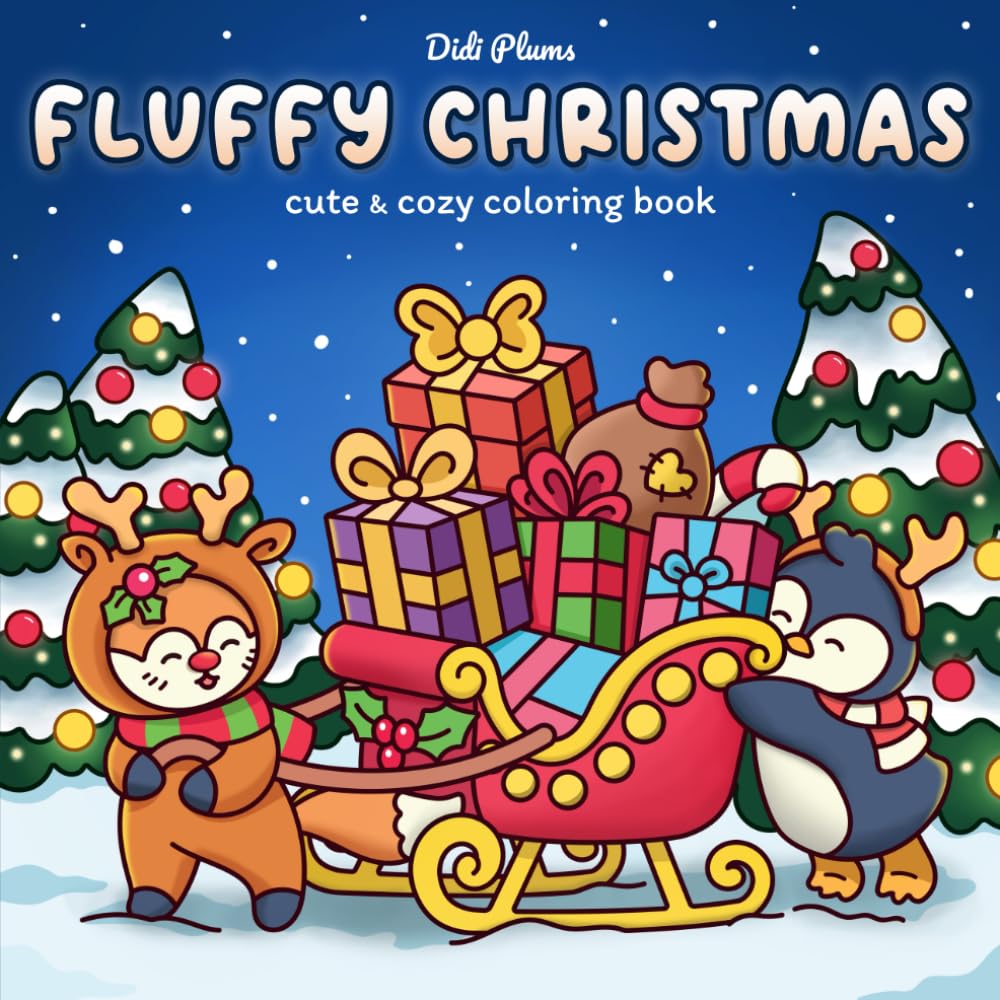 ler totalmente Fluffy Christmas: Winter Coloring Book for Adults And Teens Featuring Cozy and Hygge Holiday Scenes with Cute Animal Characters (Fluffy Times Coloring)