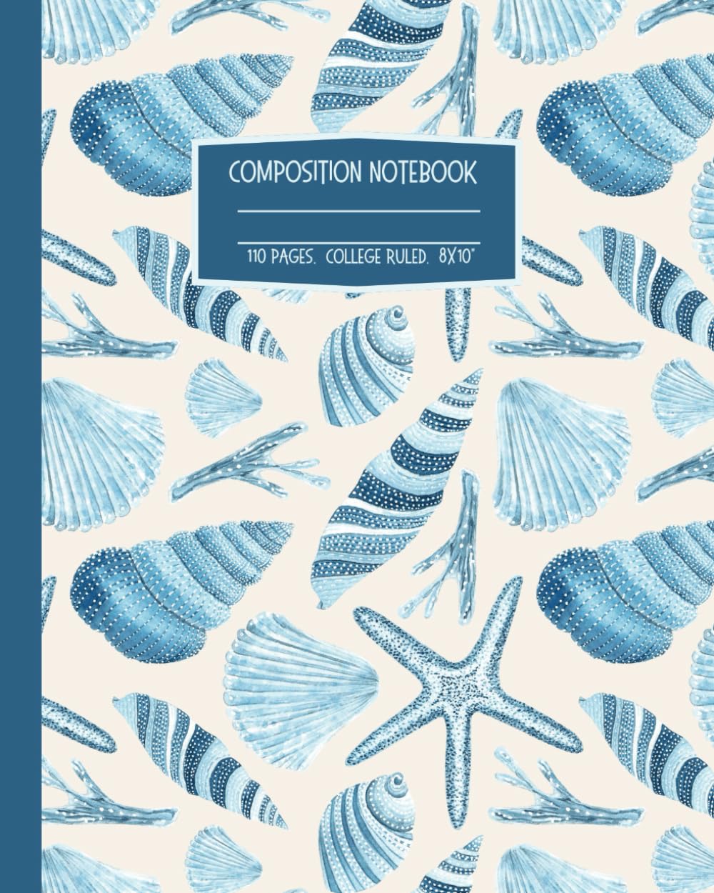 Coastal Granddaughter Aesthetic Composition Notebook: Beachy Blue and White Seashell College Rule Lined Journal; 8x10" baixar o livro de graça