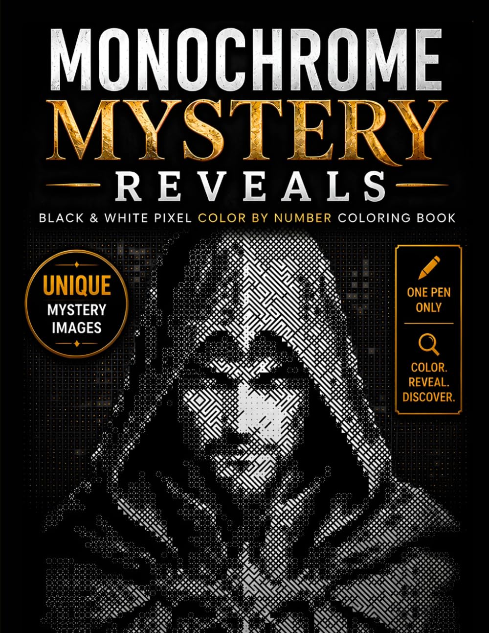 capítulo por capítulo baixar Monochrome MysTery Reveals: Black and White Pixel Color by Number Coloring Book