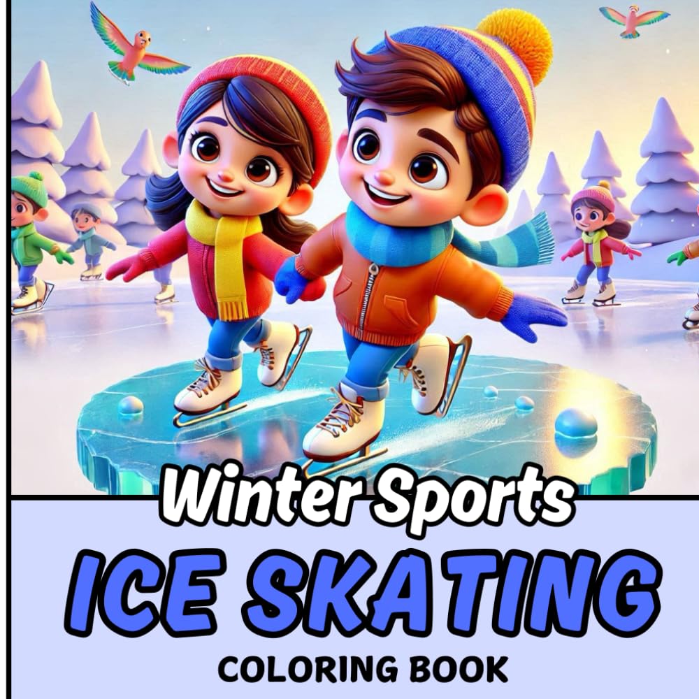 ICE SKATING: 60 ICE SKATING COLORING IMAGES, Winter Sports, 60 inspiring illustrations of skaters and winter scenes. baixar o livro de graça