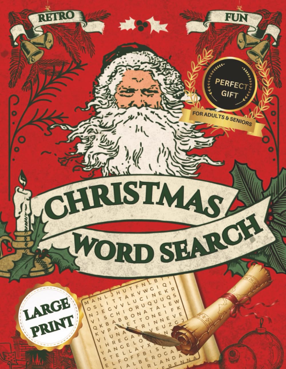 ler totalmente Retro Fun Christmas Word Search for Adults & Seniors: Nostalgic Word Find Puzzles • 2900+ Festive Words • 110 Large Print Christmas Word Search Puzzles For Adults with Solutions