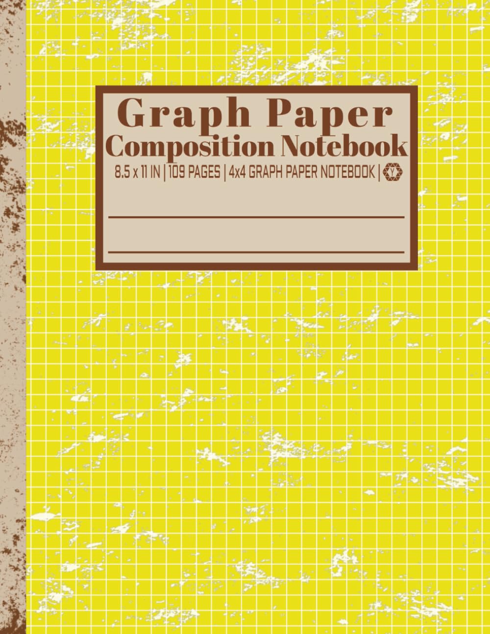 Graph Paper Composition Notebook | 8.5" x 11" | 109 Pages | 4x4 Graph Paper Notebook | Yellow: For: Architects, Engineering, School, Surveyors, Work, ... Drawing, Homeschool, Doodling, Kids, Boys