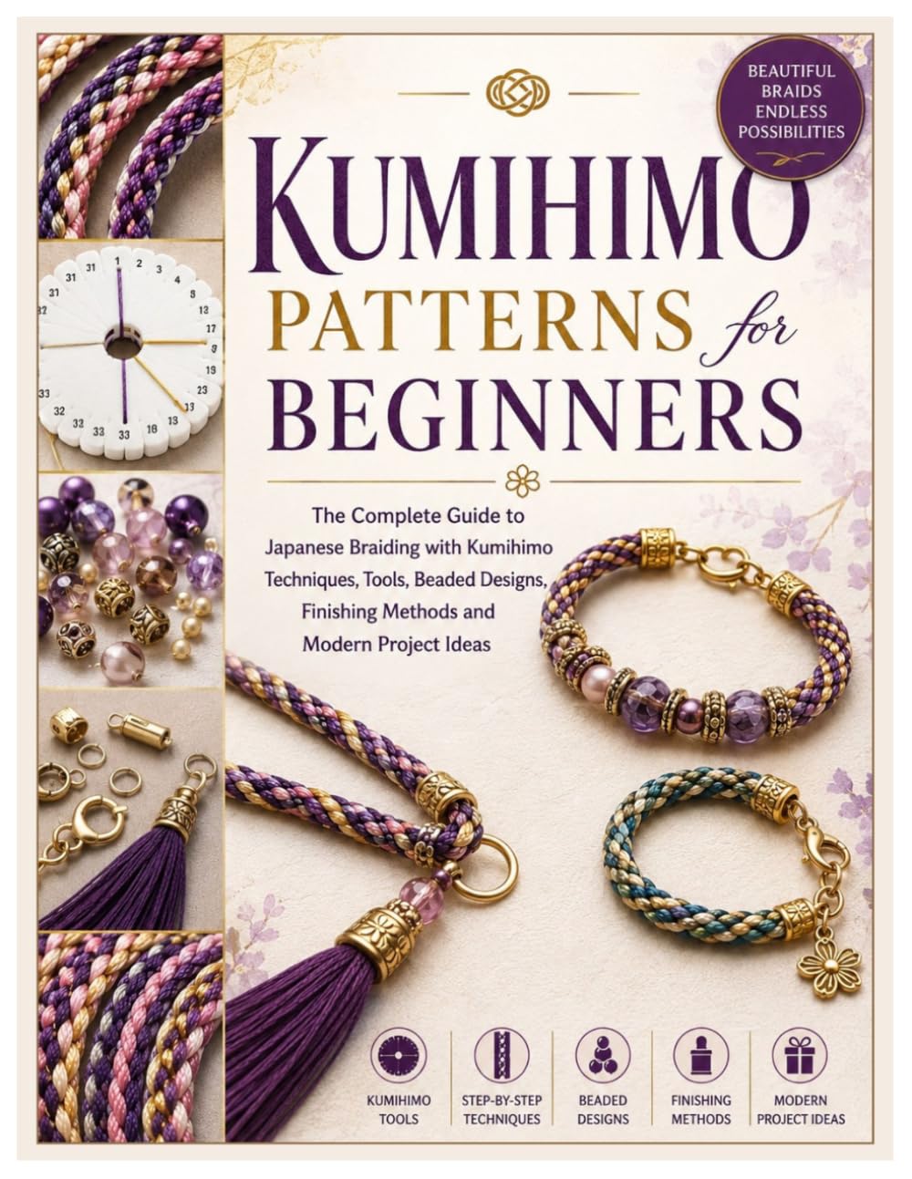Kumihimo Patterns for Beginners: The Complete Guide to Japanese Braiding with Kumihimo Techniques, Tools, Beaded Designs, Finishing Methods and Modern Project Ideas baixar livro de graça