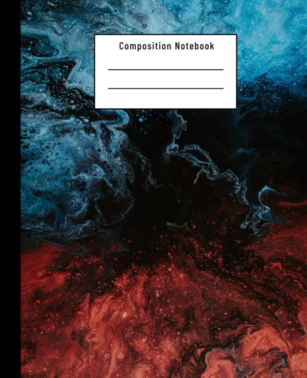 ler totalmente Composition Notebook: Blue Black and Red Marble | Liquid Abstract Painting Workbook: Wide Ruled Lined Paper, For Kids, Back To School and Adults (7,5 x 9,25 120 Pages)