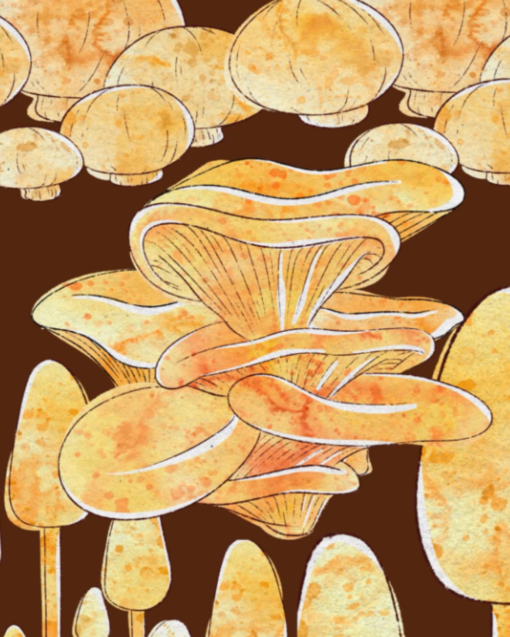 capítulo por capítulo baixar Cream orange mushroom foraging notebook on brown background: College Ruled, 150 pages, 8X10