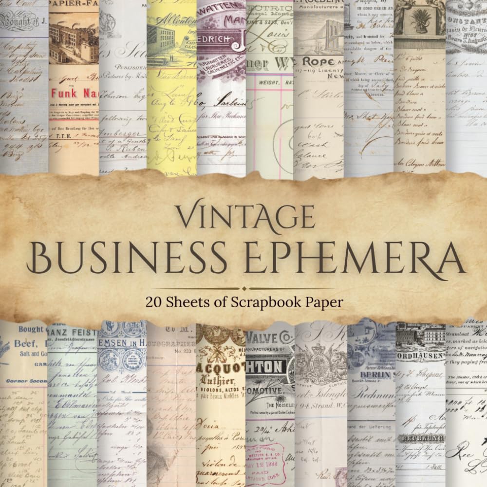 capítulo por capítulo baixar Vintage Business Ephemera Scrapbook Paper: Authentic Antique Bills & Invoices for Junk Journals, Scrapbooking & Paper Crafts, Includes 20 Pages of 8.5 by 8.5 Inch Paper (Vintage Scrapbook Paper)