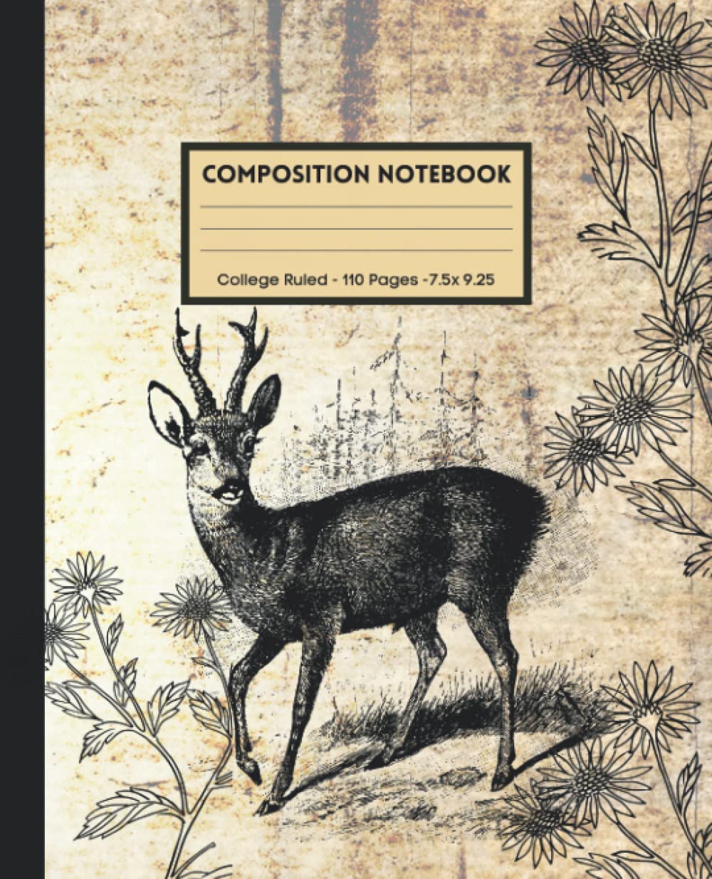 capítulo por capítulo baixar Composition Notebook College Rule| Vintage Deer Composition Notebook 7.5x9.25: Rustic Vintage Deer Illustrations Notebook for Adults, Teens & Vintage... Gift, Christmas Stocking Stuffer Gift Bag Ite