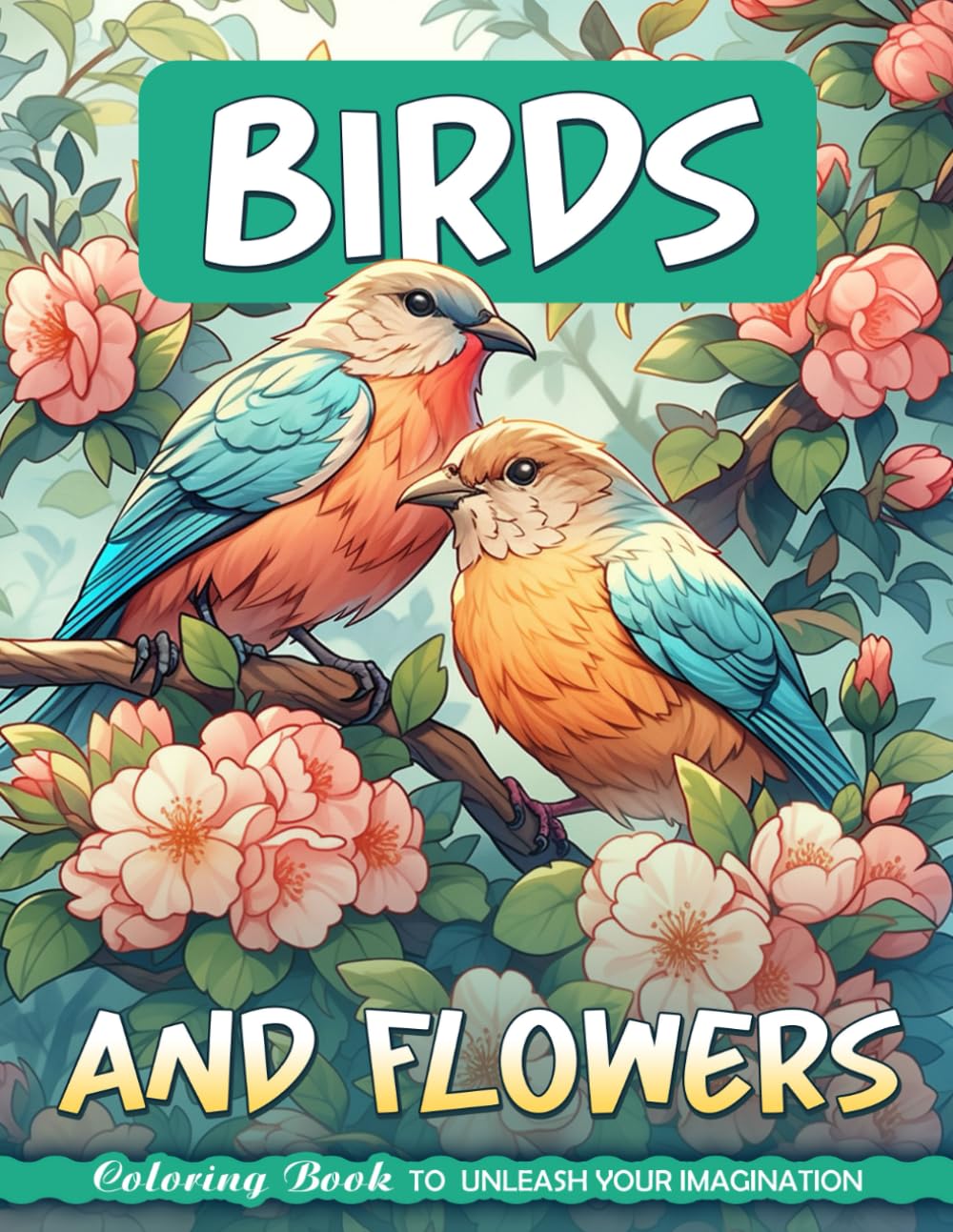 ler totalmente Birds and Flowers Coloring Book: Birds and Flowers Coloring Page, Serenity in Nature's Symphony