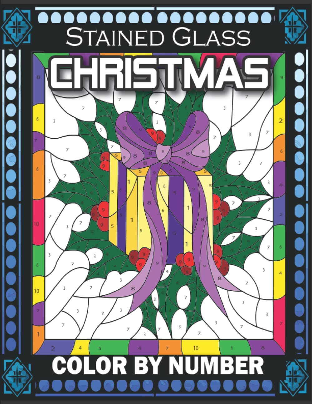 STAINED GLASS CHRISTMAS COLOR BY NUMBER: 35+ Christmas Color By Number Kids Holiday Coloring Book With Black Background (Christmas Color By Number Kids Coloring Book) baixar o livro de graça