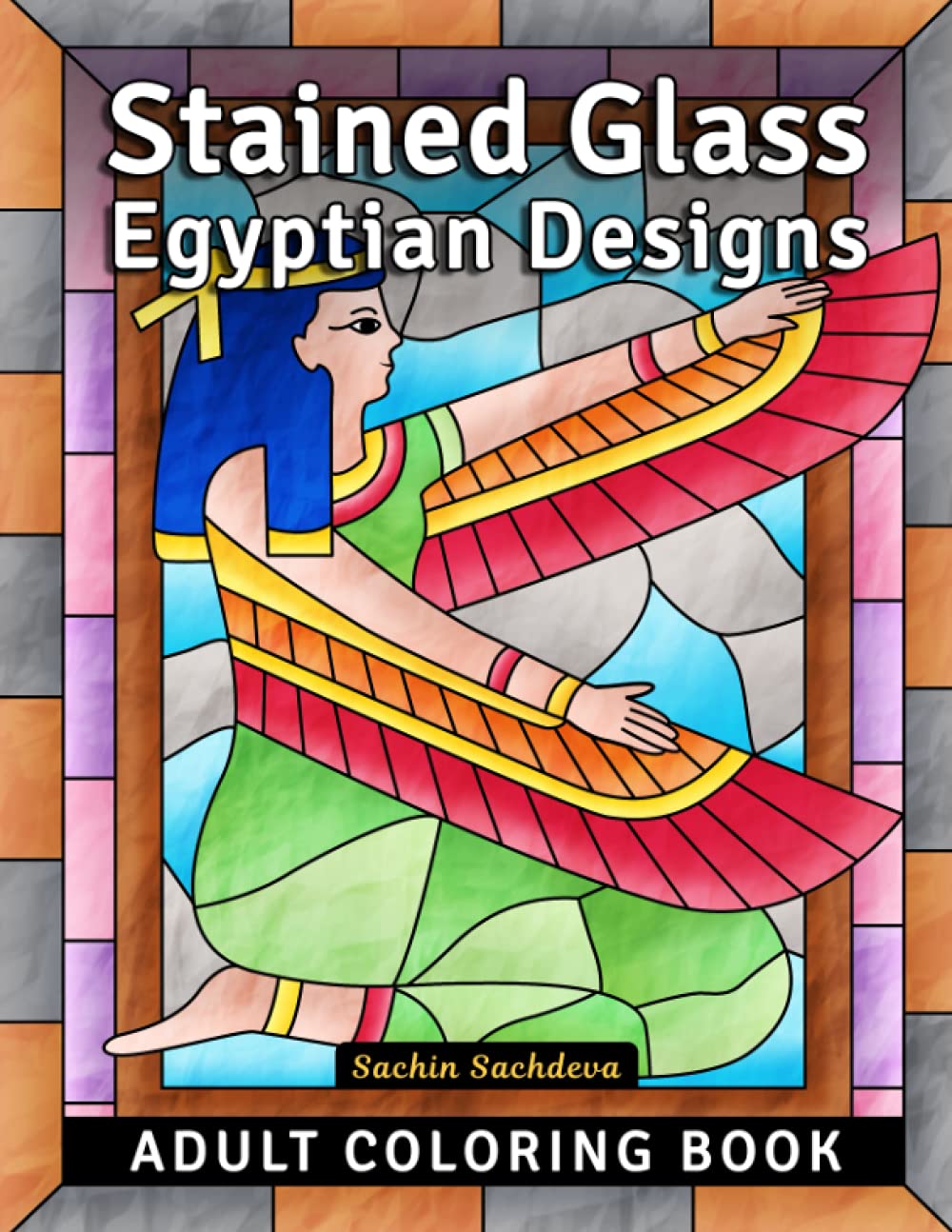 Stained Glass Egyptian Designs: Adult Coloring Book for Stress Relief and Relaxation (Stained Glass Coloring Book for Adults) baixar livro de graça