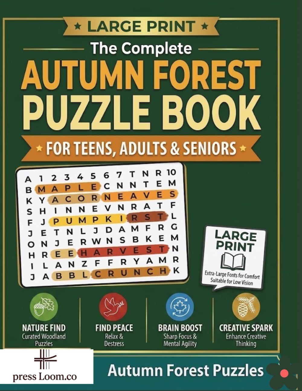 ler totalmente Autumn Forest Word Search Puzzle Book for Teens, Adults, and Seniors: Large Print Nature Themed Word Finds: A Cozy Collection of Harvest, Wildlife,... Relax, and Sharpen Your Mind | Nature Edition