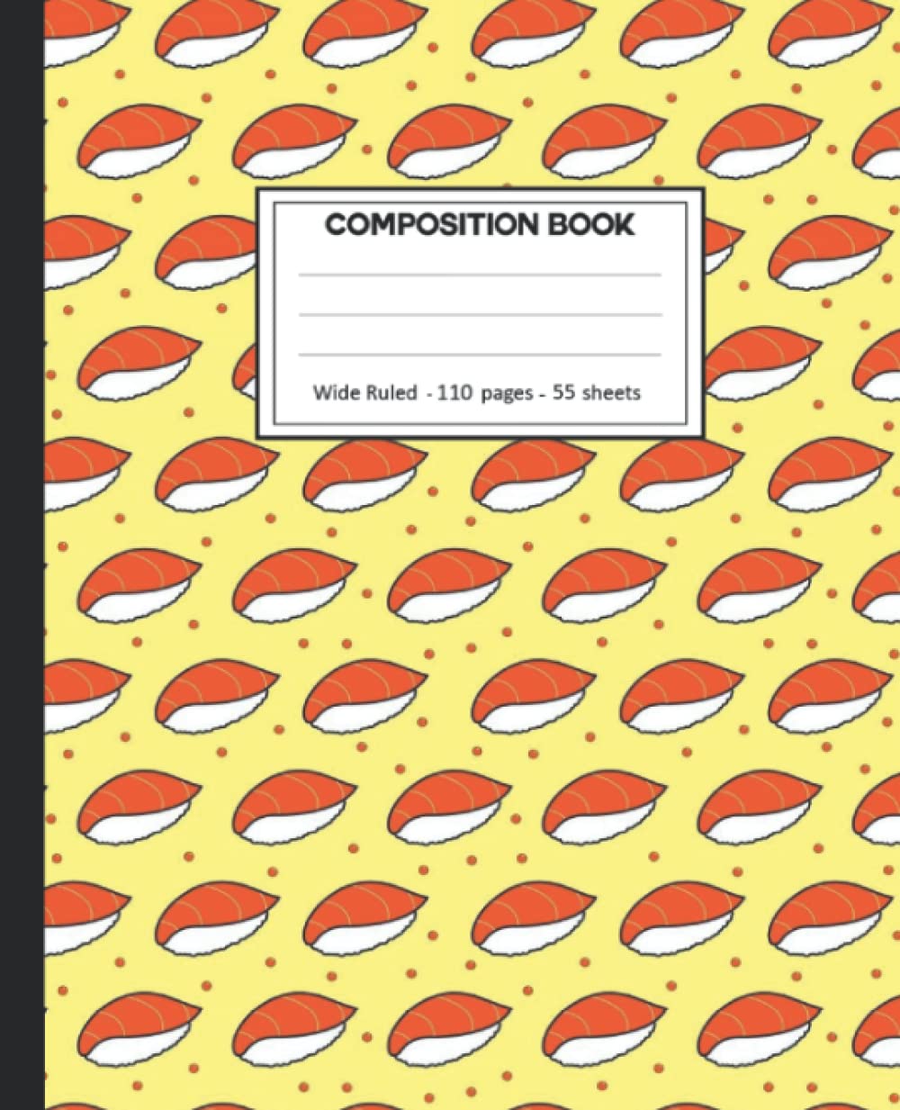 ler totalmente Composition Notebook: College Ruled: 110+ Lined Pages Writing Journal: Sushi on White.