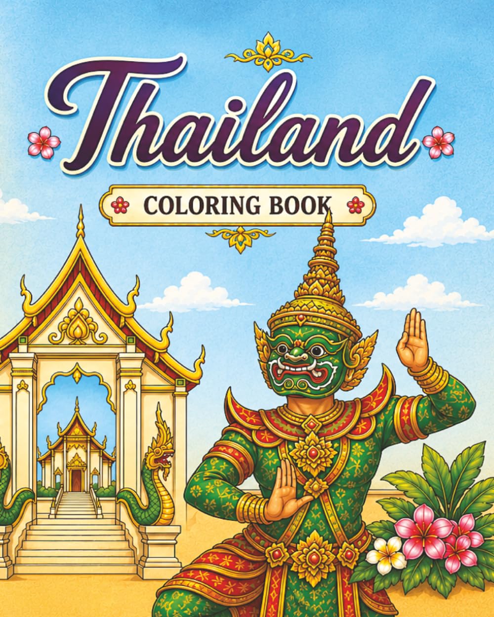 capítulo por capítulo baixar Thailand: Travel Coloring Book for Adults and Teens, 40 illustrations (scenery, culture, food, beaches, nature, traditions, etc.): coloring, mindful creativity, stress relief, focus, relaxation