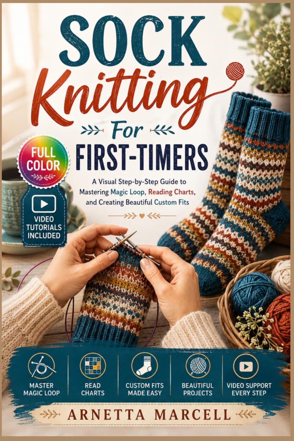ler totalmente Sock Knitthig For First-Timer: A Visual Step-by-Step Guide to Mastering Magic Loop, Reading Charts, and Creating Beautiful Custom Fits | Video Tutorials Included