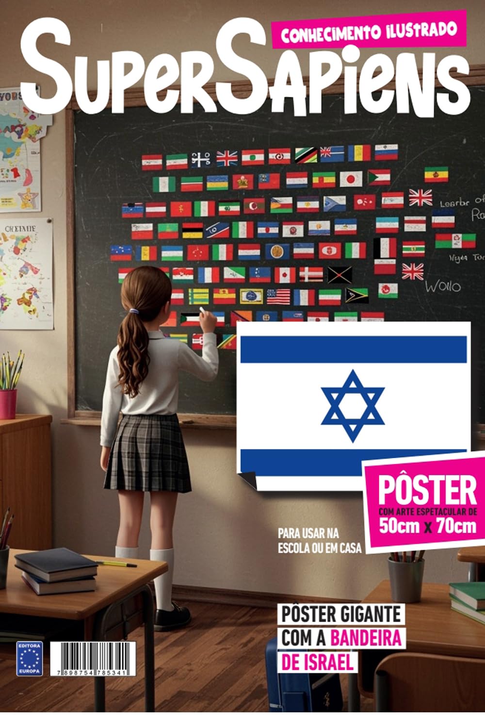 Bandeira de Israel (Versão lisa, sem dobras, enviada em tubo protetor) - SuperSapiens Posterzine