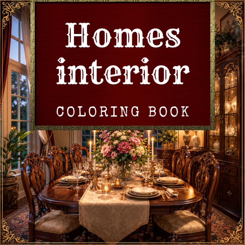 Luxury Home Interior: Coloring book for adults 60 pages