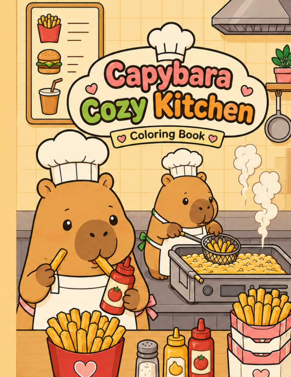 Capybara Cozy Kitchen Coloring Book: Bold and Easy Cute Cooking Adventures for Adults, Seniors, Beginners, and Capybara Lovers baixar o livro de graça