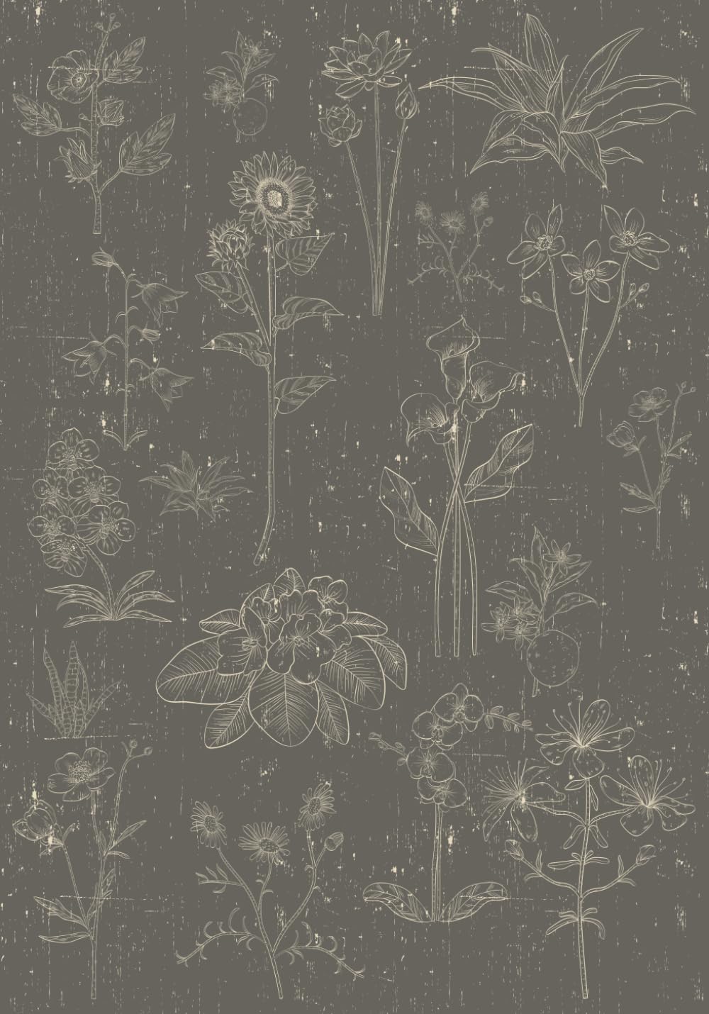 Botanical Notebook: Vintage Pastel Grey Floral Print Aesthetic Journal with 100 Sheets of Dot Grid Paper for School, College, Office, Work baixar livro de graça