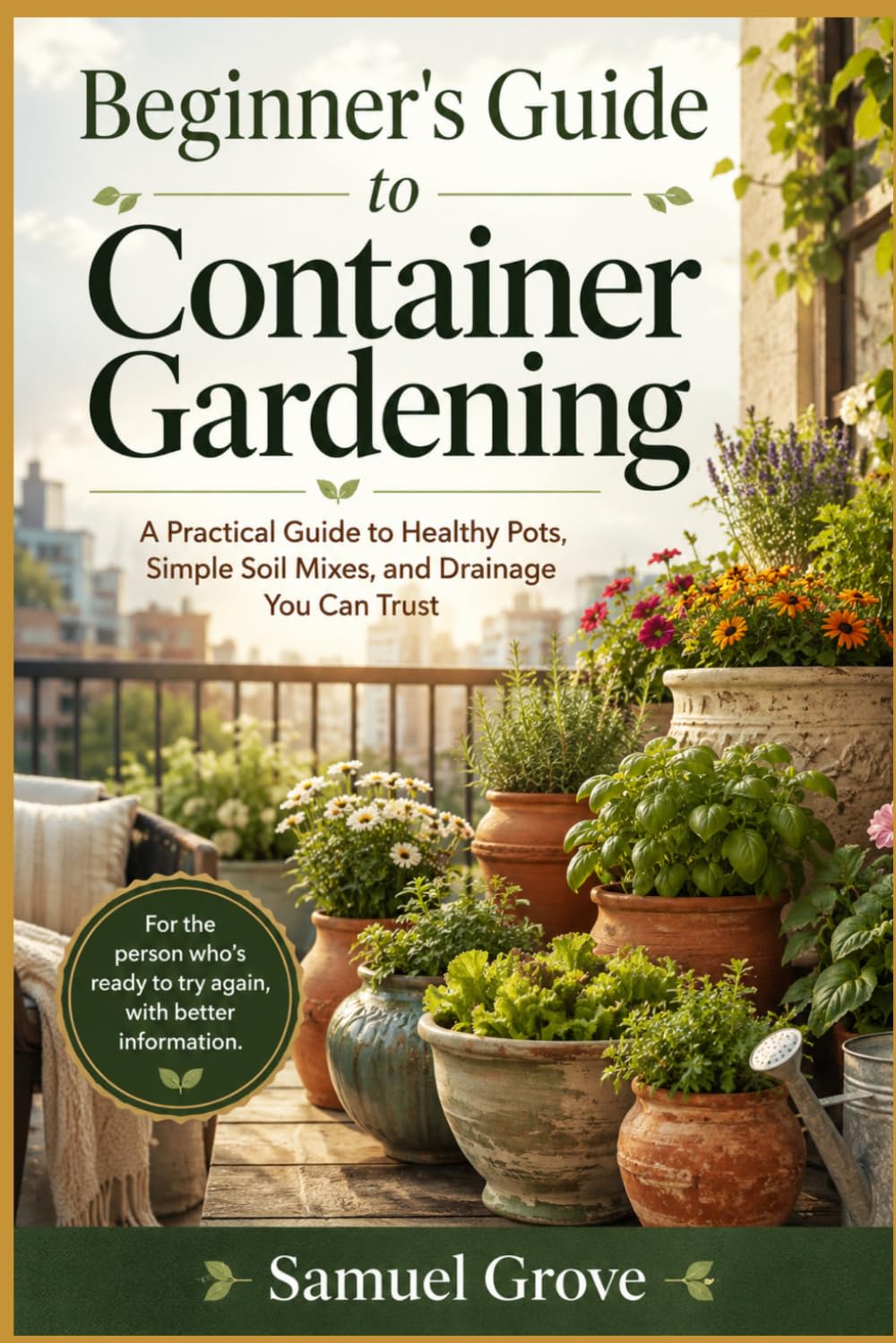 ler totalmente Beginner's Guide to Container Gardening: A Practical Guide to Healthy Pots, Simple Soil Mixes, and Drainage You Can Trust
