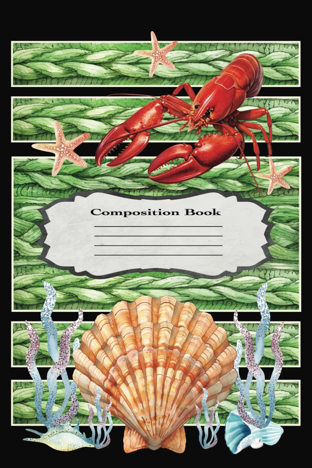 Ocean Sealife Underwater Notebook: with Seashell and Lobster, College Ruled Composition Paper baixar o livro de graça
